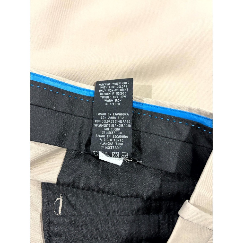 Axist Chino Pants Men 36x30 Beige Flat Front Mid Rise Straight Leg Slash Pockets - Picture 11 of 16